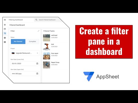 Creating a filter pane in Dashboards
