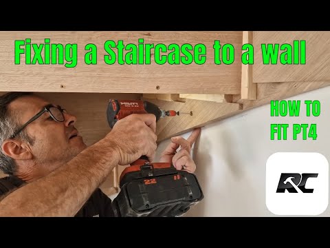 Fitting a winding staircase construction part 4. Wall Fixing, tread Protection and glue blocks