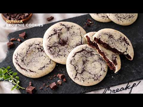 Chewy Chocolate Cookies! Nutella Brownie Cookies Recipe