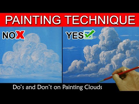 Do's and Don't on Painting Clouds in Basic Step by Step Acrylic Painting Tutorial by JM Lisondra