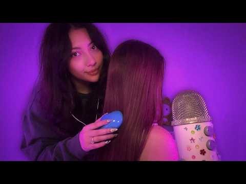 Real Person ASMR β Hair and Back Play β Brushing, Tracing, Scratching