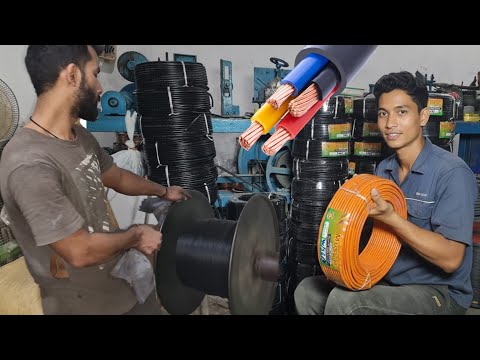 Amazing Process of Making Copper Electric Wire || Two Core Copper Wires Mass Production Factory