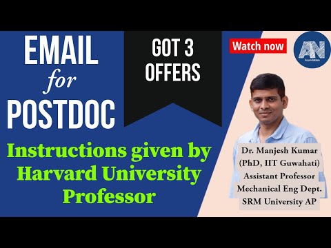 How to write an email for postdoc| Instructions by Prof. Charles Lieber| Harvard University| Manjesh