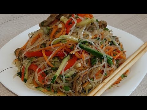 Funchoza salad is simple and delicious.