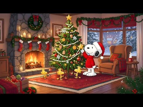 🌟🎄 Snoopy’s Magical Fireplace Christmas 🔥 Dreamy Lofi for Study, Chill & Calm ☁️
