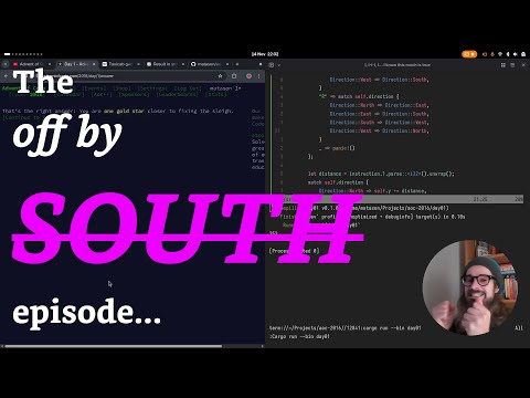 Advent of Code 2016 | Rust | Day 1 - Part 1 | The Kazoo and off by SOUTH episode
