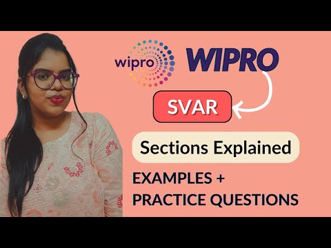 Wipro Round 2 | SVAR | Practice with me and PASS the ROUND |All sections explained!#wipro #placement