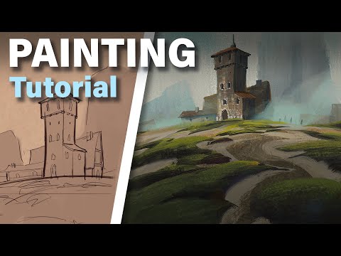 How to Paint a Landscape Environment ( Concept Art Tutorial )