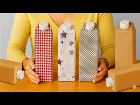 Don’t Throw It Away! ♻️ I Wrapped Milk Cartons in Fabric — Look What I Made 🥰