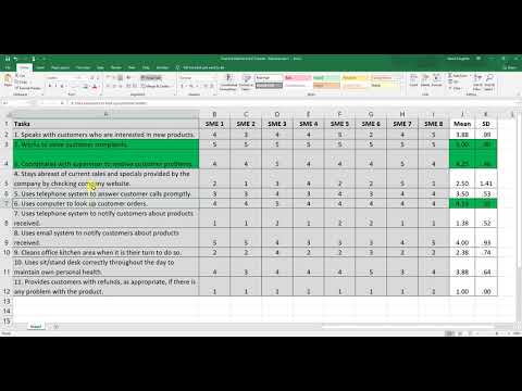 Means & Standard Deviations in Excel