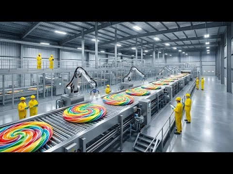 Inside a Lollipop Factory. How molten sugar becomes colorful hard candy