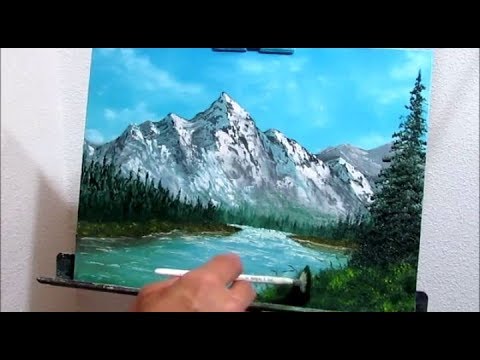 How to paint RIVER & MOUNTAIN Landscape Oil Painting.