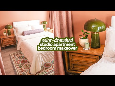 Studio Apartment Makeover | EXTREME Color-Drenched Bedroom