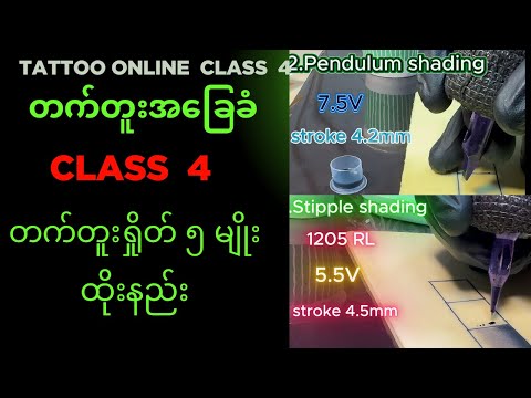 EP~20~Class 4: တက်တူး Shading ထိုးနည်း 5 မျိုး နှင့် အသုံးဝင်ပုံ( ၅ Types of Shading Explained)