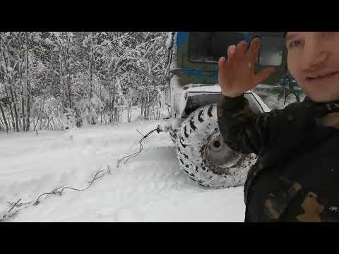Winter forest, all-terrain vehicle, and rails: everyday life in the village