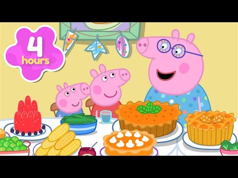 Peppa Celebrates THANKSGIVING 🍽️ Aunt Dottie Comes to Visit! 💙 Peppa Pig Full Episodes | 4 Hours