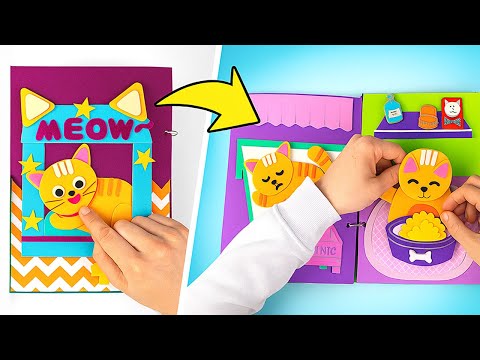 Let’s Rescue the Kitten! 😸🛟 Easy DIY Foam Paper Playbook & Kitty Crafts