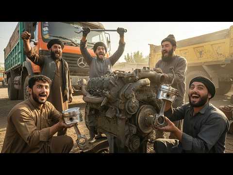Mercedes Engine Restoration || Young Afghan Mechanic VS German V8 Engine With Just Basic Tools!