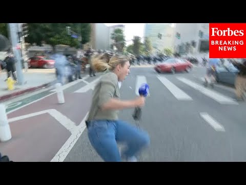 SHOCKING VIDEO: Reporter Hit By A Rubber Bullet While Covering Los Angeles Protests