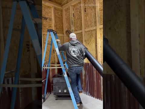 Installing our SCHRADER FIREPLACE - bringing the heat! #heat #stove #fireplace #fyp #diy #reels