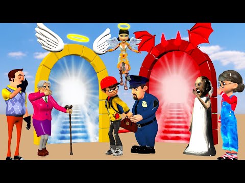 Scary Teacher 3D vs Squid Game Hell Or Heaven Help Nick Choose the Right Gate 5 Times Challenge