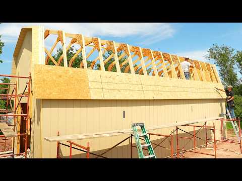 Man Builds Massive Barn in 1 Hour! | Full Start-to-Finish Time Lapse