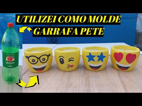 cement vase made with pete bottle