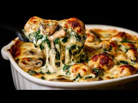 Boring Dinners? Try This Next Level Creamy Chicken & Spinach Bake🔥