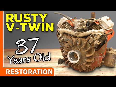Rusty Old Oil Burning V-Twin Engine Restoration - Will it Ever Run Again?