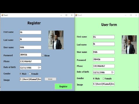 Visual Basic .Net project: How to you create registration form and user form in VB.net with  code