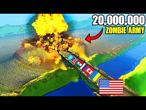 Can Every Modern EARTH ARMY Hold NEW BRIDGE vs 20,000,000 Zombie Invasion?! - UEBS 2