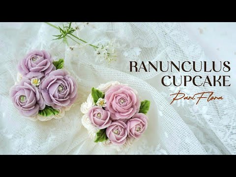 #5 How to Make Ranunculus Flower Cup Cake @pariflora 라넌큘러스 짜기 앙금플라워 บีบดอกไม้ how to pipe ranunculus