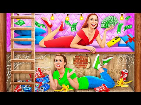 Секретный домик под кроватью | Богатая и бедная Челлендж от Multi DO Fun Challenge