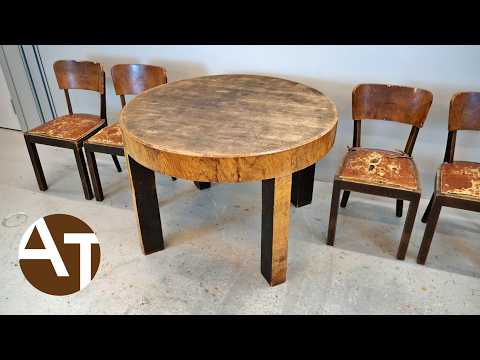 Watch how humble Art Deco dining set changes into shining pearl / furniture restoration