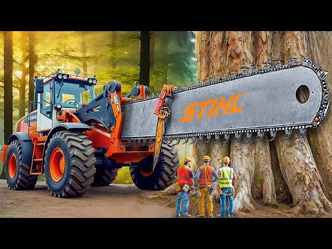Extreme Dangerous Fastest Big Chainsaw Cutting Tree Machines | Monster Stump Removal Excavator #45