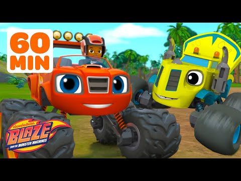 1 HOUR of Blaze & Zeg's Monster Machine Races & Adventures! ❤️💚 #2 | Blaze and the Monster Machines