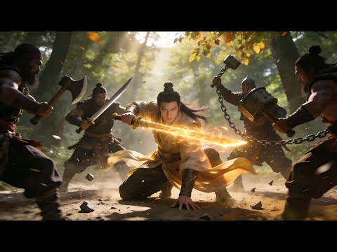 四大惡賊圍攻戰神，誰料他動動手指就把他們打廢！