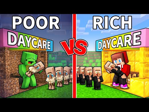 Mikey POOR vs JJ RICH Daycare Survival Battle in Minecraft (Maizen)