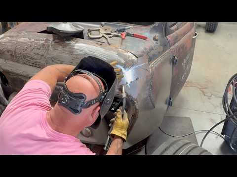 1956 International Custom Rat Rod: Ian Refines The Front Quarter Panel Of Little Jewel: GOOD NEWS!!!