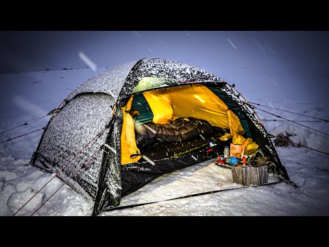 WINTER CAMPING in SNOW STORM - Coated in Snow