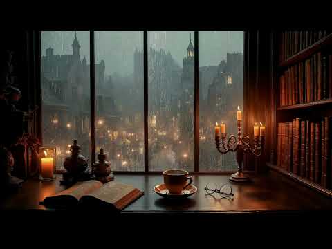 You're Studying in Hidden Library at Midnight | 19th Victorian Town Ambience | Dark Autumn Academia