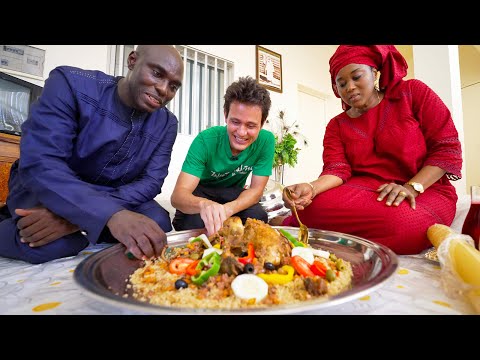 Food in Senegal!! GIANT 3 Meats Platter - West African Food in Touba, Senegal!