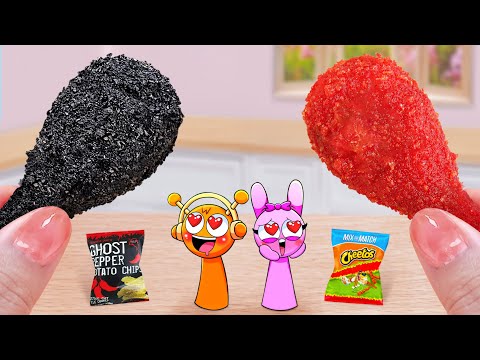 Best Fast Food 🍗 Cook Miniature Fried Chicken Cheetos and Ghost Pepper 🍗 Mina Mini Kitchen