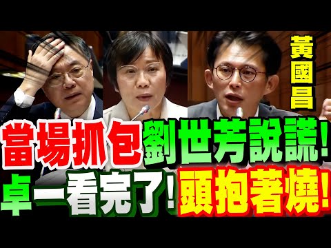 【全字幕】黃國昌當場抓包劉世芳說謊！卓榮泰一看完了！支支吾吾！頭抱著燒！立法院總質詢 #弊案#行政院長#社宅