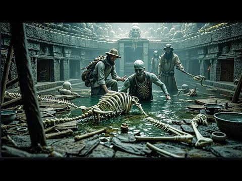 expedition team broke into an ancient temple and found human bones eaten by fish underground
