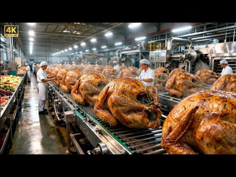 Inside a Modern Turkey Factory: From Raw Turkey to Perfect Thanksgiving Feast (Full Process)