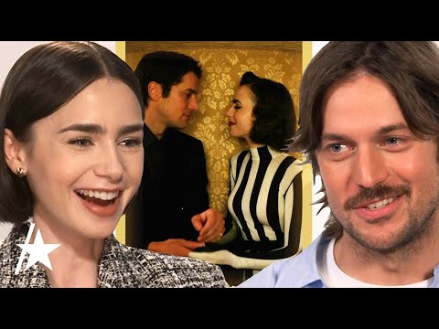 Lily Collins & Lucas Bravo On Filming STEAMY 'Emily In Paris' Carriage Scene