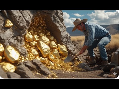 Hidden Treasure Discovered on a Giant Cliff – Shocking Find! #goldmines #gold #goldmining #goldrush