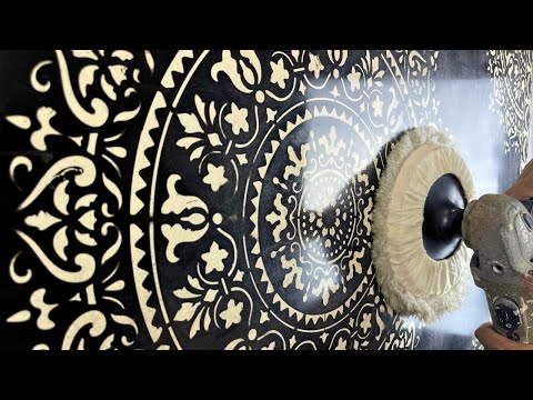 Unbelievable! How to make a marble wall decor using the stencil technique 🤩