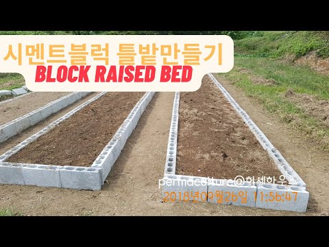 시멘트 블럭으로 틀밭 만들기 Making raised bed with Cement Blocks